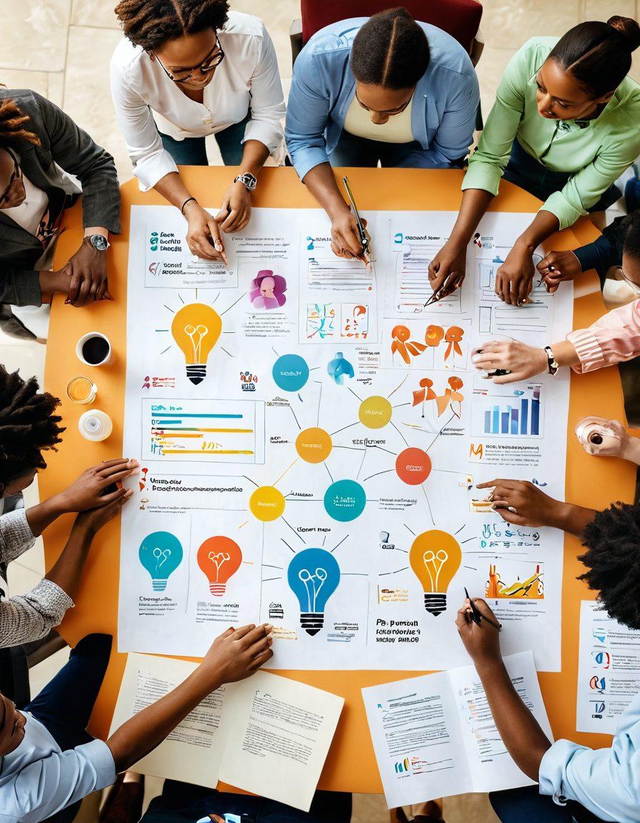 A diverse group of individuals engaged in a vibrant educational workshop on oncology, surrounded by informative charts and materials. Include symbols of advocacy like ribbons and books, along with a glowing light bulb representing awareness. Create an atmosphere of empowerment and community support, with warm colors enhancing the inviting environment. super-realistic. vibrant colors. white background.